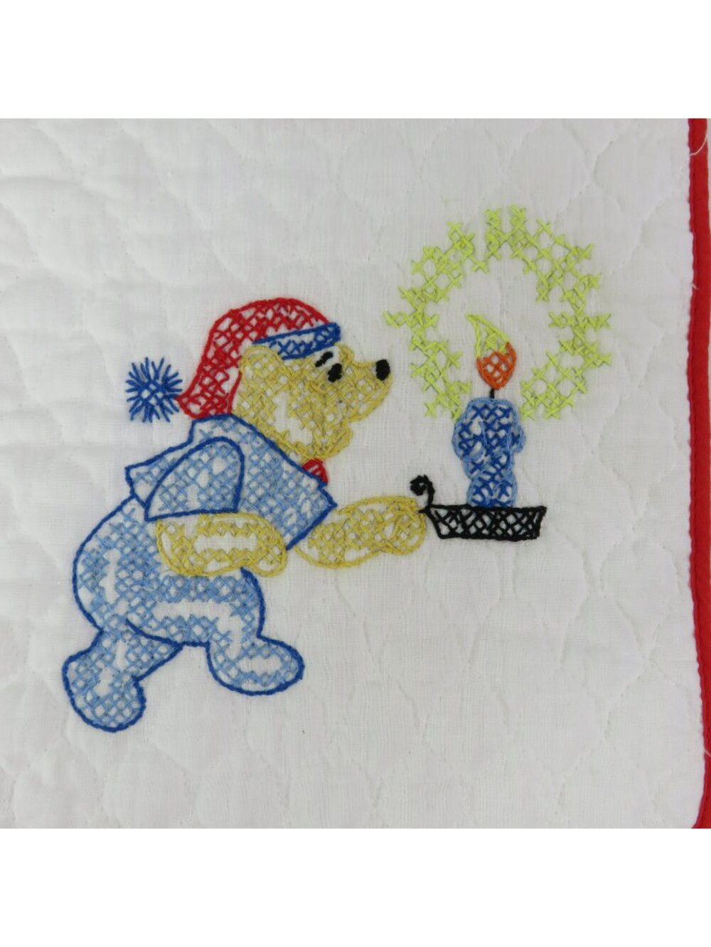 Disney Hand Embroidered Winnie the Pooh Baby Bib - Set of Two Cross Stitch Bibs - Picture 6 of 8